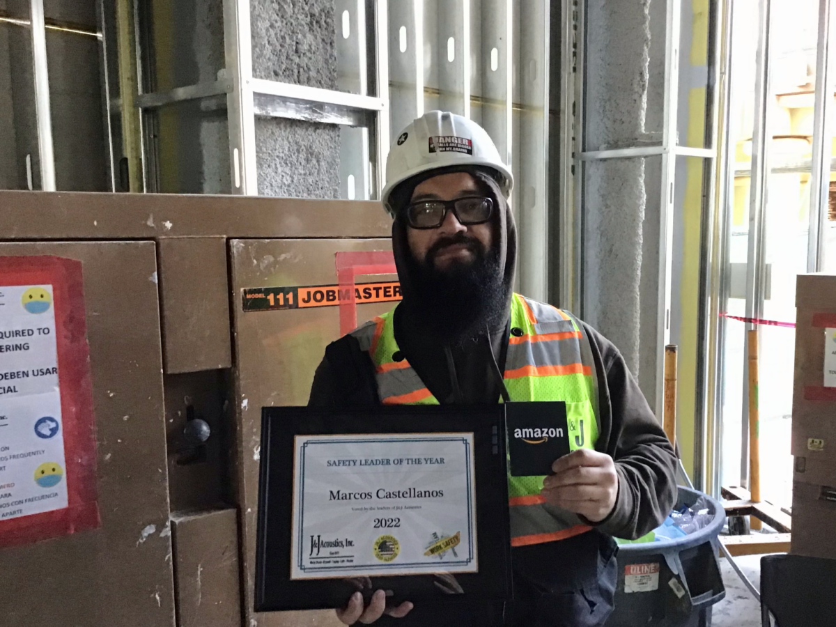 2022 Safety Leader Marcos Castellanos J&J Acoustics, Inc.
